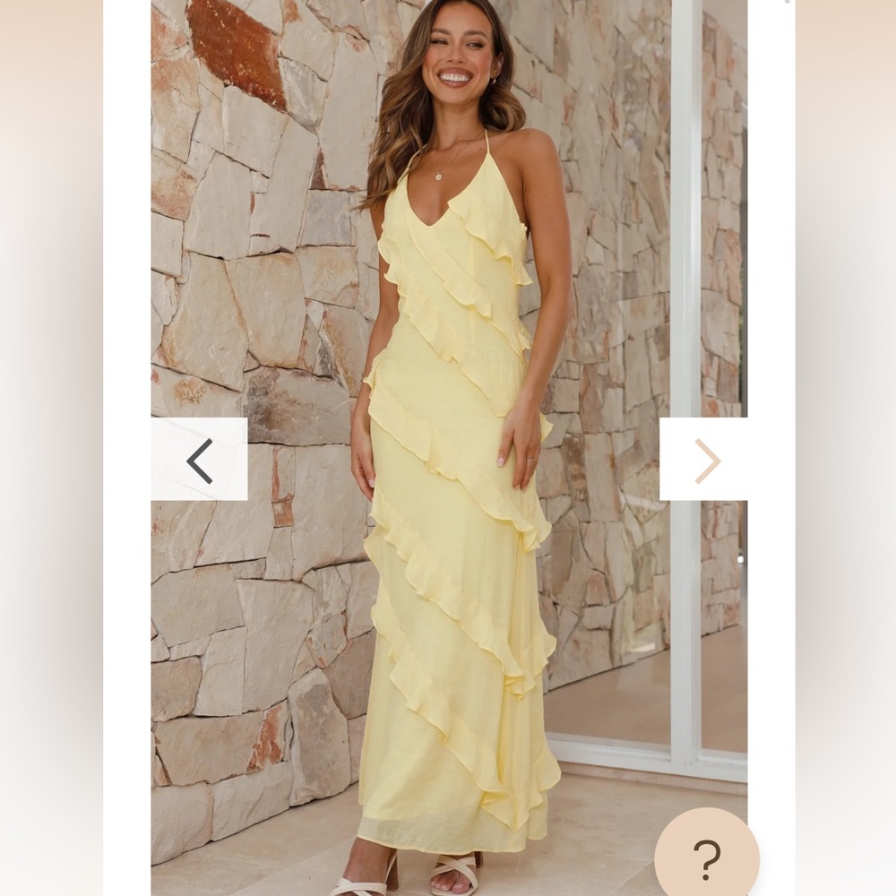 Billy J Sophia Maxi Dress Size AU 8 US 4 Lemon